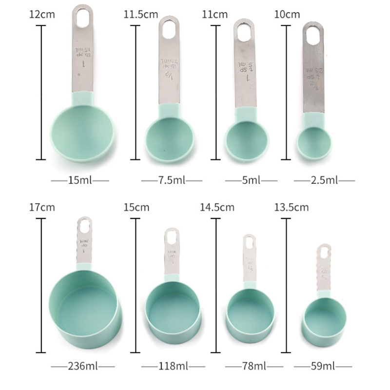 8PCS Measuring Cups Spoons Set - مراجعة Healthy Kitchen Gadgets وسعره