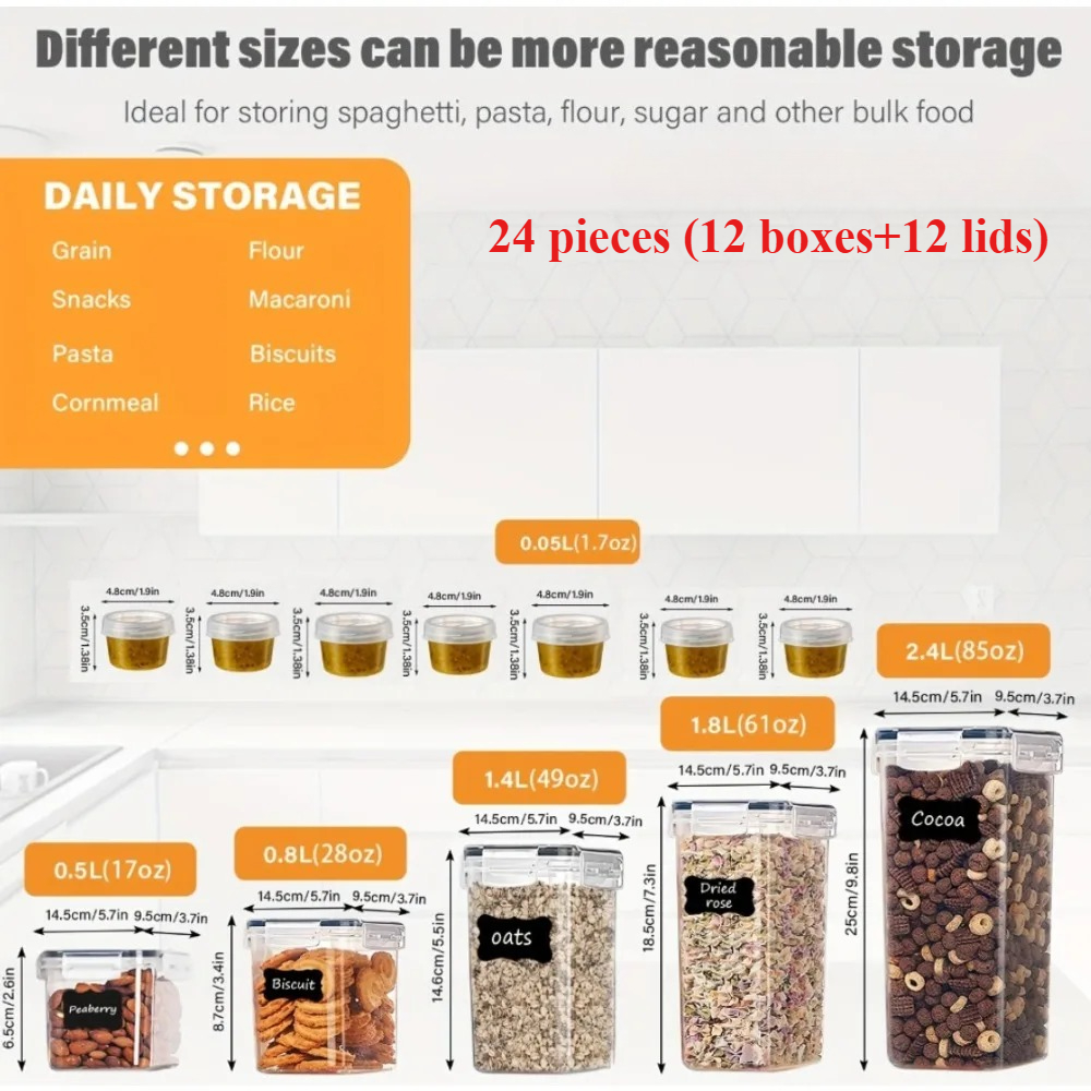 24Pcs Food Storage Containers  - مراجعة Healthy Kitchen Gadgets وسعره