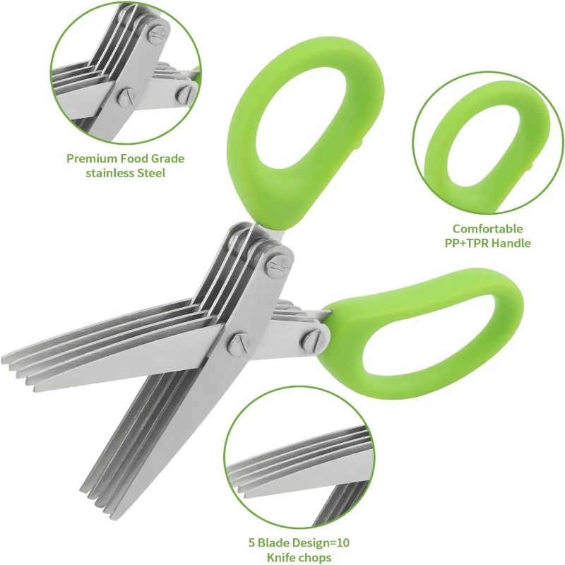 Time Saving Herb Scissors 5 Bl - مراجعة Kitchen Gadgets Save Time وسعره