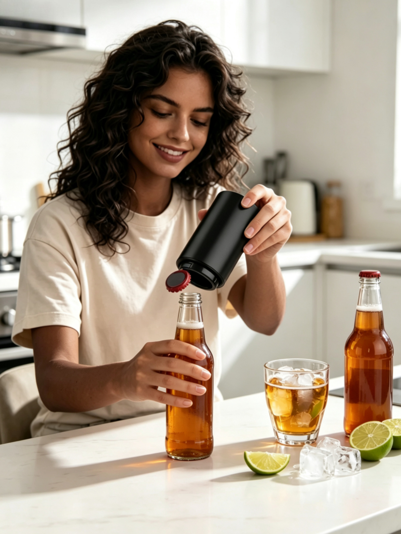 1pc Push Down Magnetic Bottle  - مراجعة Kitchen Gadgets Save Time وسعره